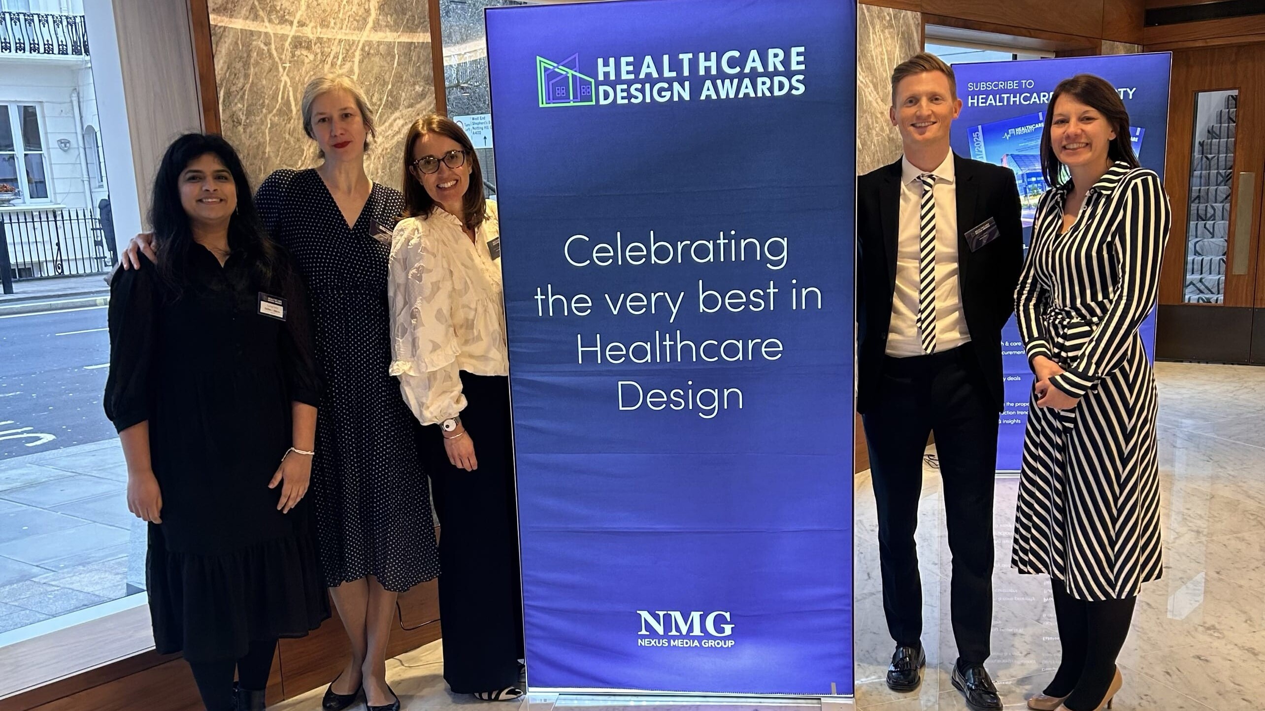 The team onsite at Healthcare Design Awards 2025