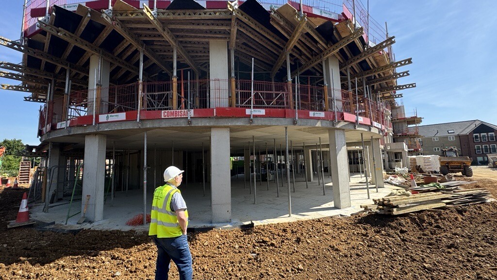 Geoff at Chelmsford inspecting the developments of the care home