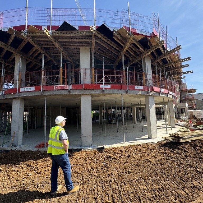 Geoff at Chelmsford inspecting the developments of the care home