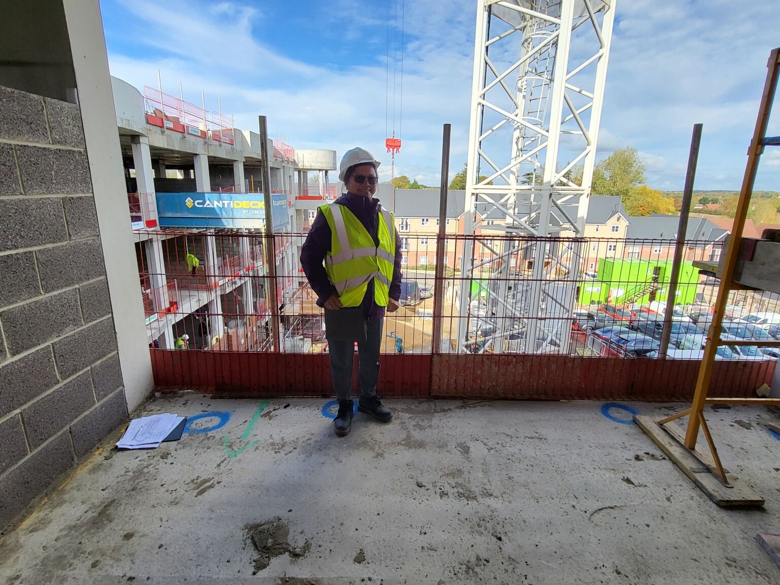 Image showing first floor care home development with crane in background