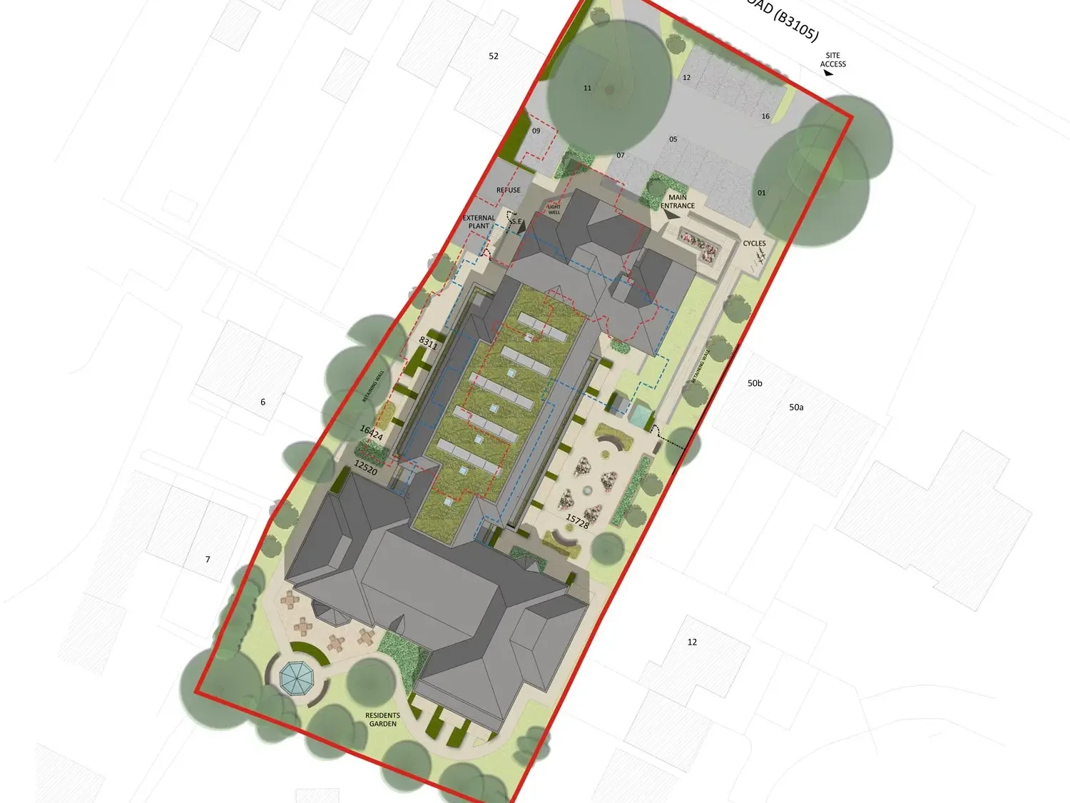 Staverton care home site plan